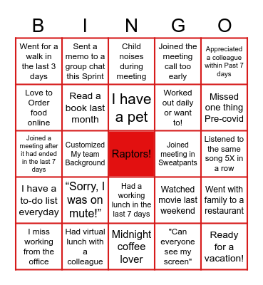 Fun Day Bingo Card