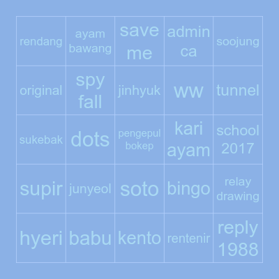 nyeokie Bingo Card