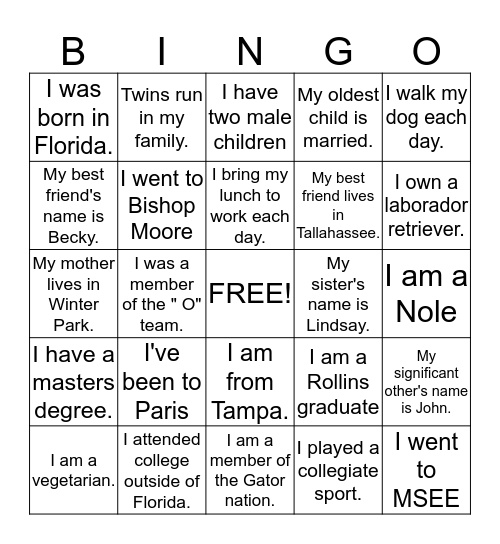 HOW WELL DO WE KNOW EACH OTHER? Bingo Card