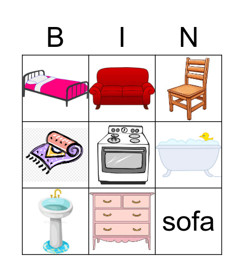 Los Muebles Bingo Card