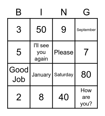 Beginning Ojibwe Bingo Card