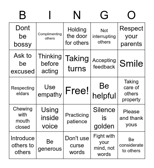 Guide to becoming classy (Connections) Bingo Card