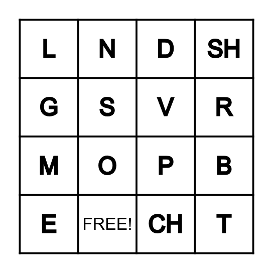 ENDING SOUND BINGO Card