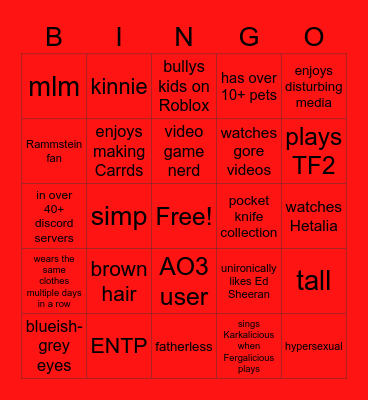how much do you relate to Bertrum (me) Bingo Card