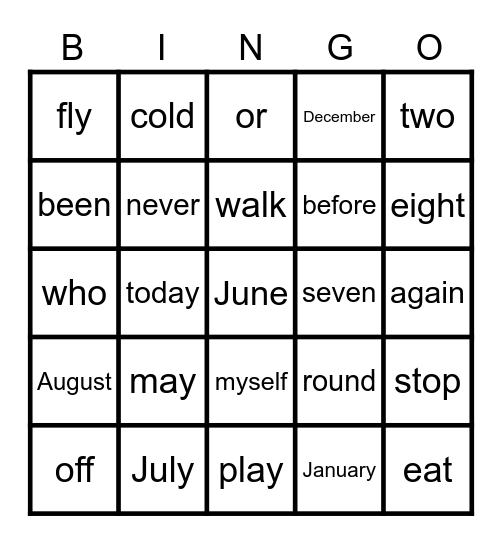 7 Bingo Card