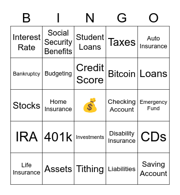 GLC Women's Ministry "Mo Money, Mo Money, Where's Yo Money" Bingo Card