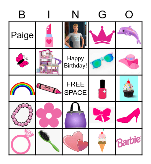 BARBIE Bingo Card