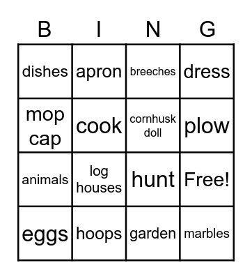 3rd grade bingo Card