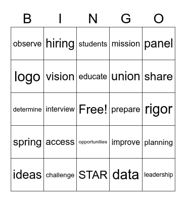 March AP Meeting Bingo Card