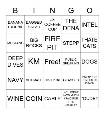 BRANDON'S BINGO Card