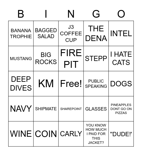 BRANDON'S BINGO Card