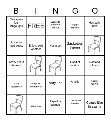 WHO IN YOUR CLASS? Bingo Card