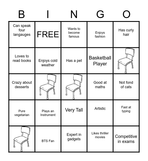 WHO IN YOUR CLASS? Bingo Card