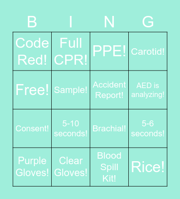 Safety Drill Review! Bingo Card
