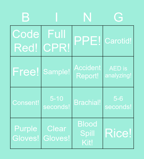 Safety Drill Review! Bingo Card