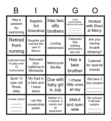 FUN   FACTS   !!! Bingo Card