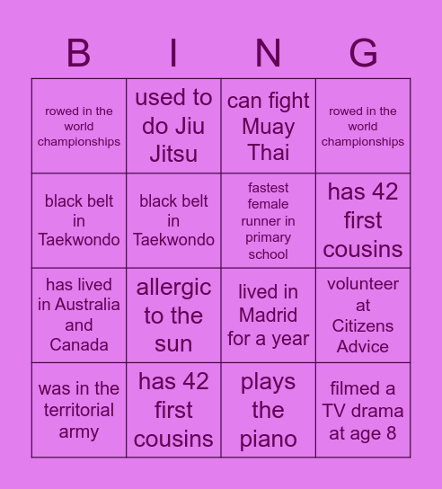 BE WOMEN'S DAY BINGO Card