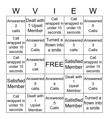 WEALTHVIEW BINGO Card