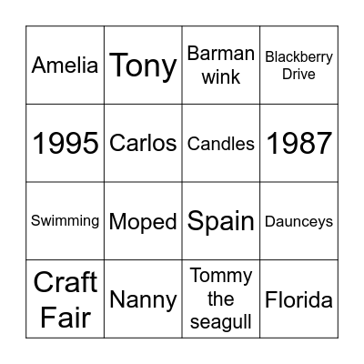 NIKKI’S 60th BIRTHDAY! Bingo Card