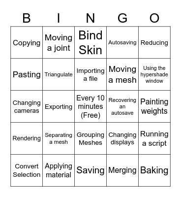 When Does Maya Crash? Bingo Card