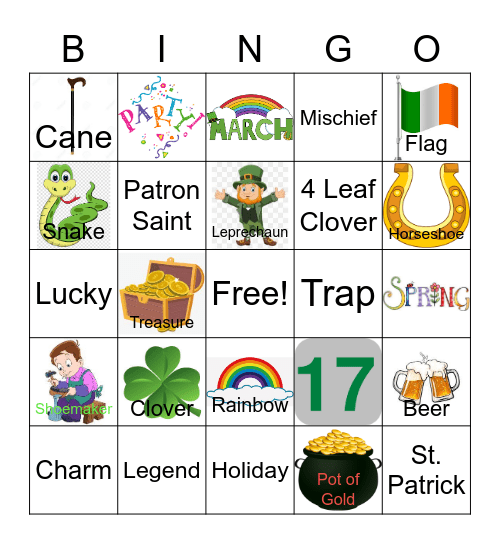 St. Patrick's Day Bingo Card