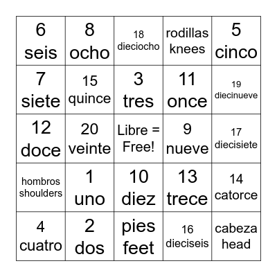 L O T E R I A Bingo Card