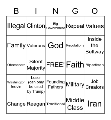 Clown Car Bingo Card