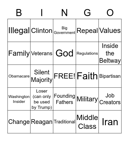 Clown Car Bingo Card
