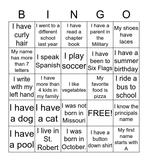 People Bingo Card