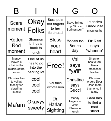 Christine and friends Bingo Card