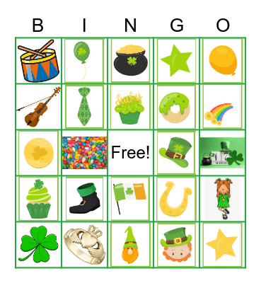 St. Patrick's Day Bingo Card