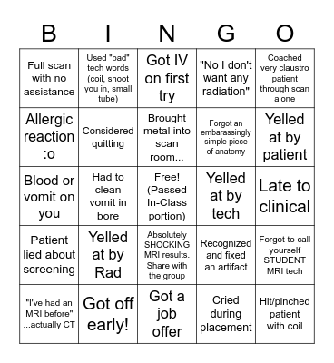 MRD BINGO Card
