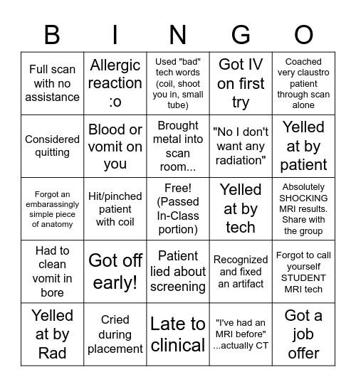 MRD BINGO Card