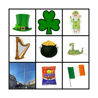 St Patrick's Day Bingo Card