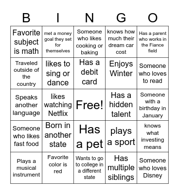 Wealth Builders Bingo Card