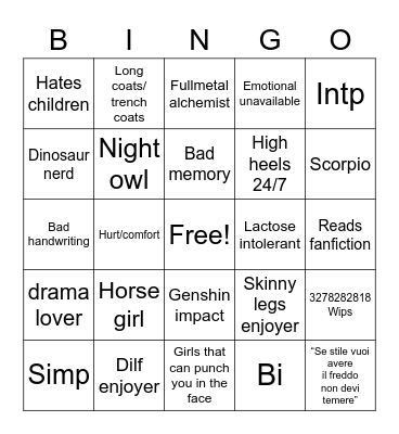 Shibe Bingo Card