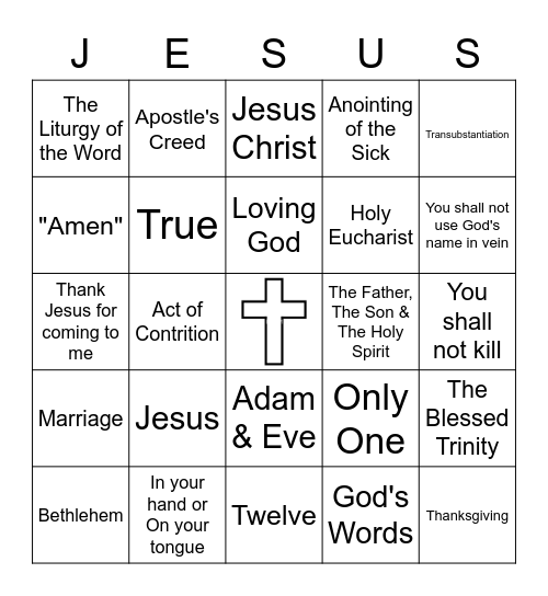 Emma's Bingo Card