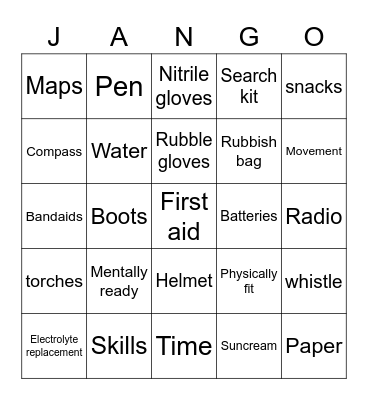 Search Bingo Card