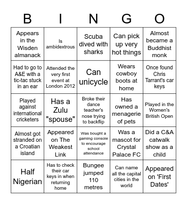 GWS Bingo Card