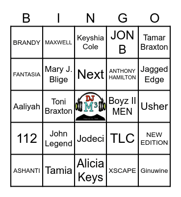 R&B Bingo Card
