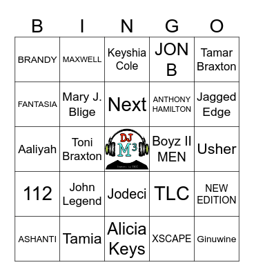 R&B Bingo Card
