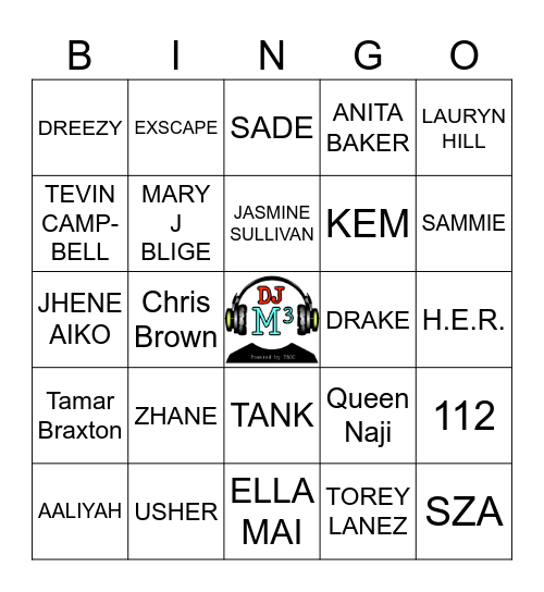 R&B Bingo Card