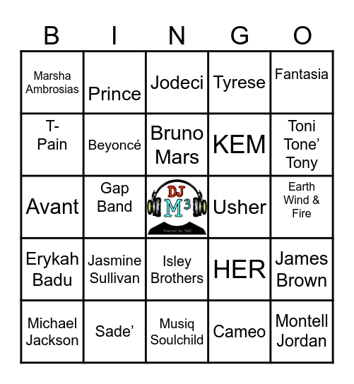 R&B Bingo Card