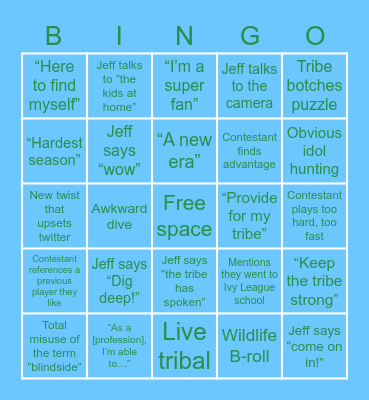 SEASON 42 Bingo Card