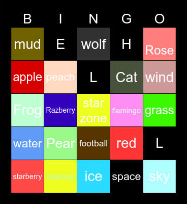 family bingo! Bingo Card