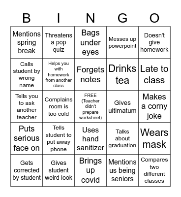 Ms. Feyler Bingo Card