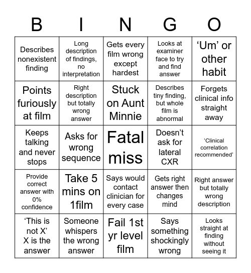 Tute Bingo Card