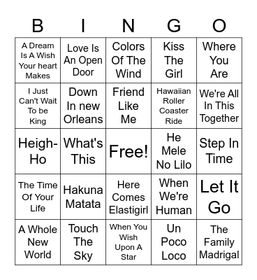 Happy Birthday McKenzie Disney Round Bingo Card