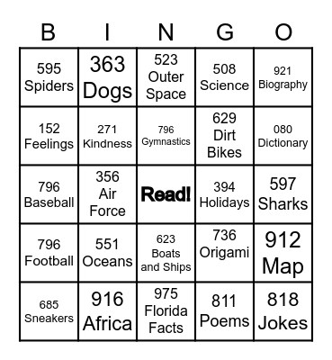 Dewey Bingo Card