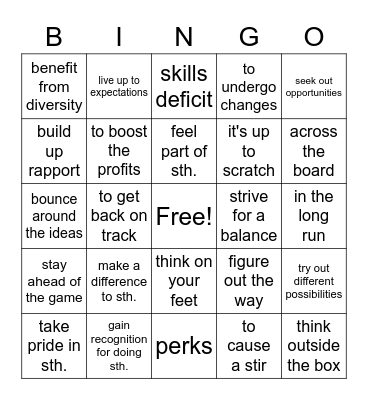 Business Result Advanced unit 6-8 Bingo Card